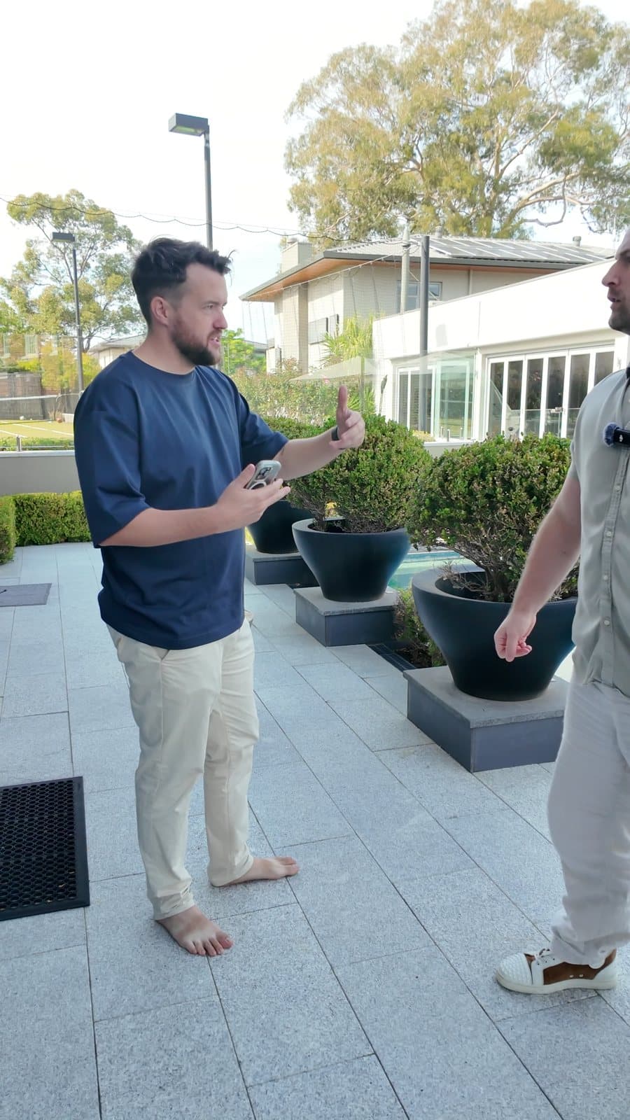 James on set producing a client ad