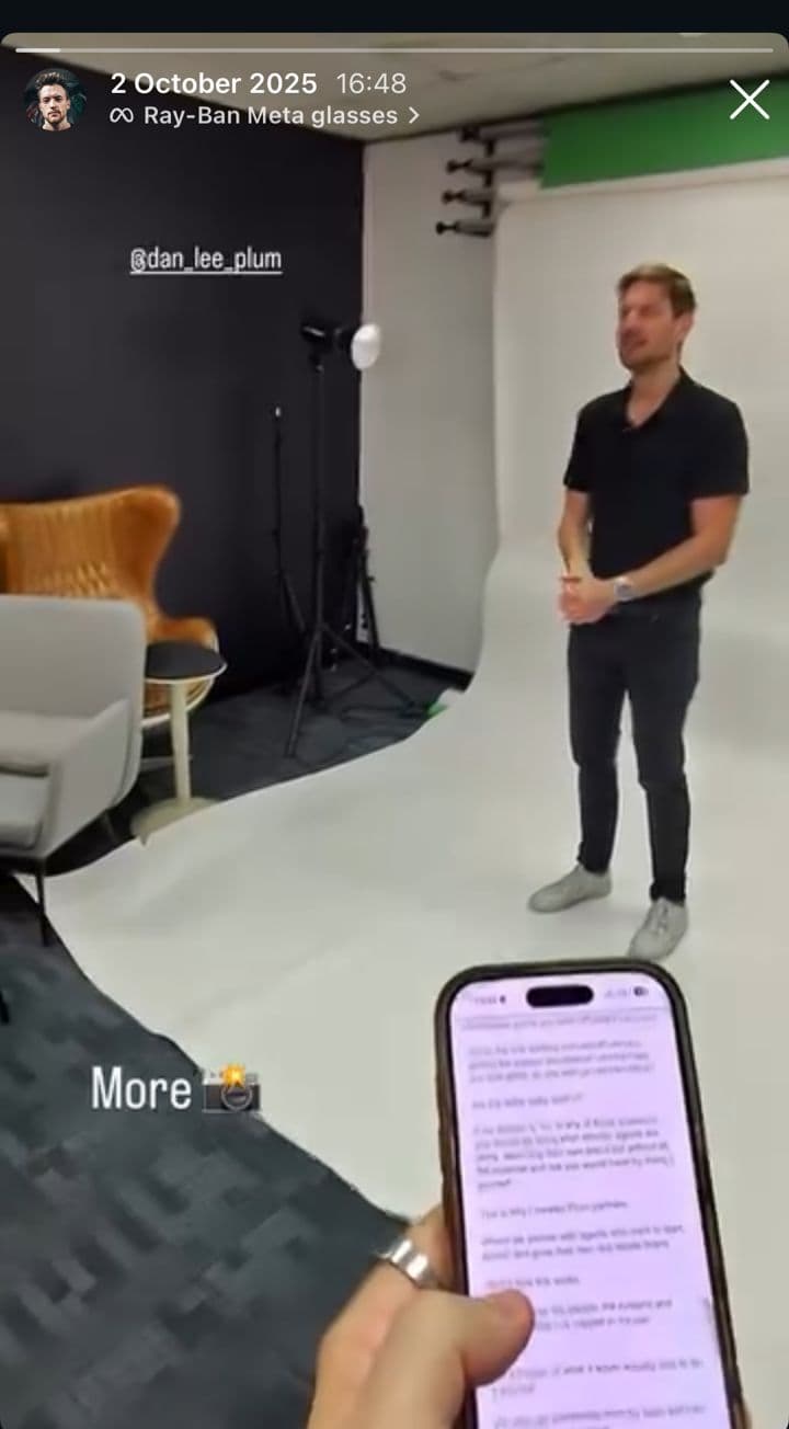 Instagram story from James Hepburn